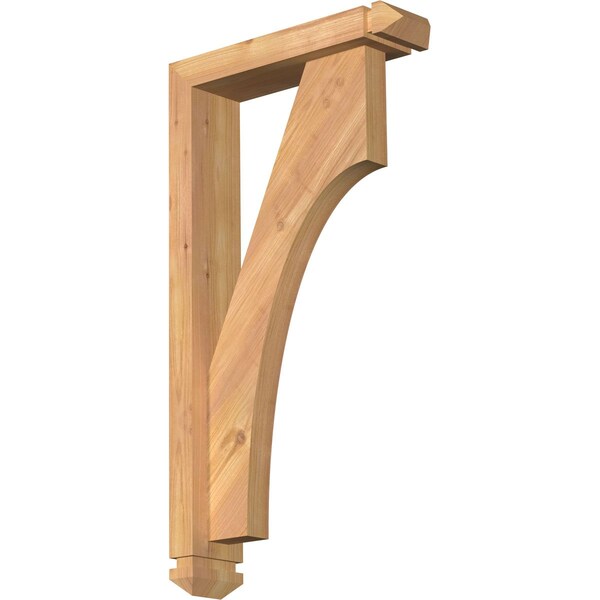 Ekena Millwork Westlake Arts and Crafts Smooth Bracket w/ Offset Brace, Western Red Cedar, 3 1/2"W x 14"D x 26"H BKT0402X14X26WTL03SWR - main